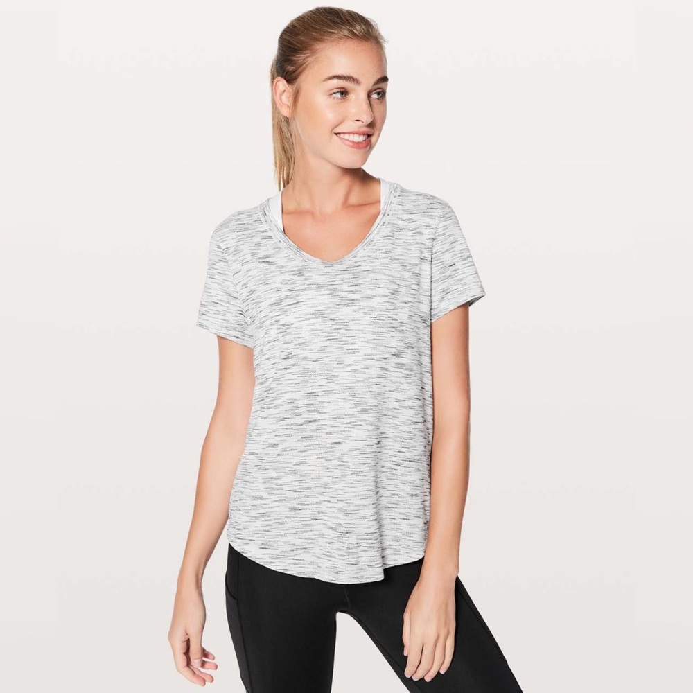 LULULEMON Meant To Move Tee - Tiger Space Dye Black/White
